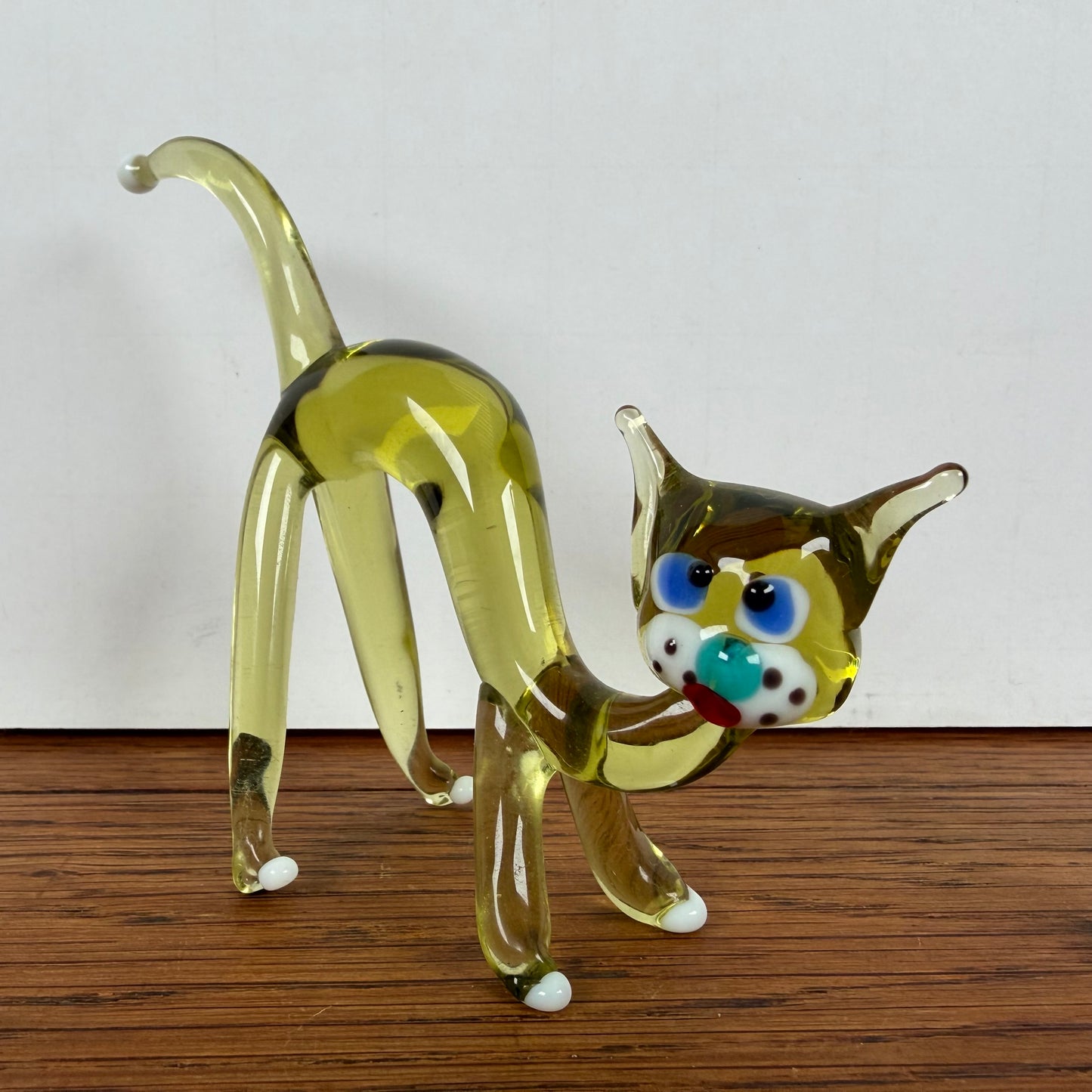 Vintage glazen gele kat