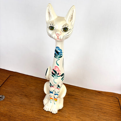 Vintage kat wit met bloemen Portugal