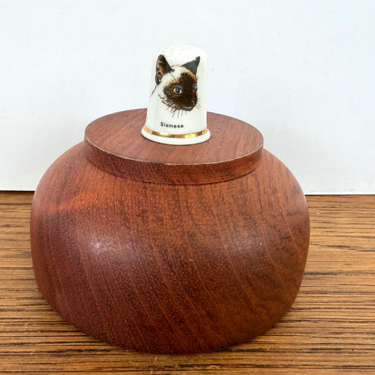 Vintage vingerhoedje Siamese kat