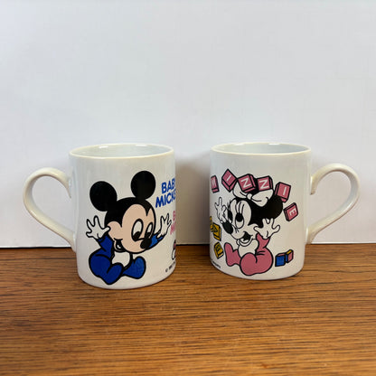 Vintage mokken Baby Mickey & Baby Minnie Albert Heijn 1987