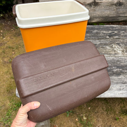 Vintage oranje curver koelbox