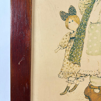 Vintage Sarah Kay tekening in lijst
