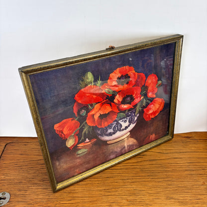 Vintage schilderij klaprozen
