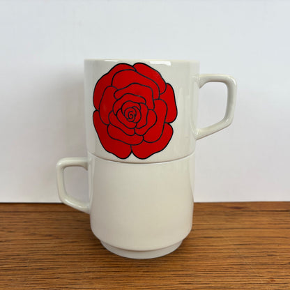 Vintage mokken grote bloemen