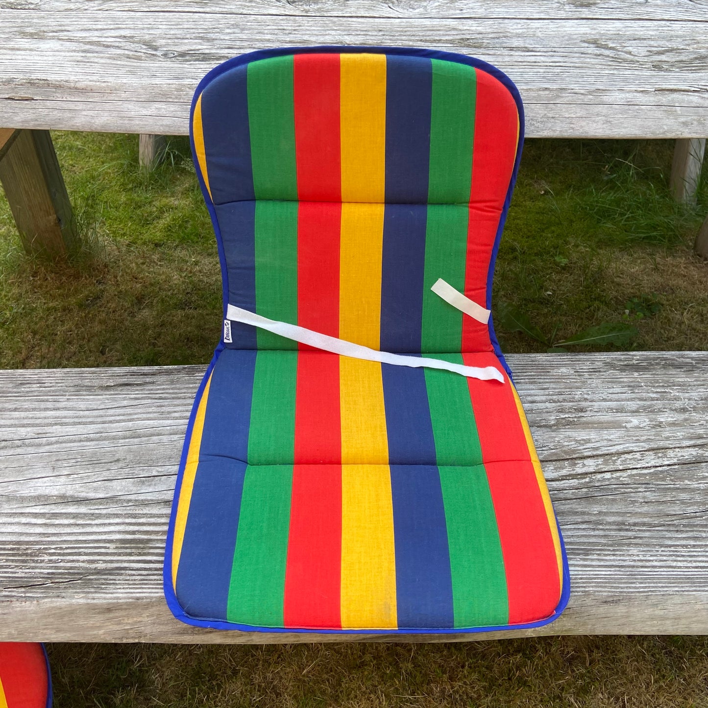 Vintage tuinstoel kussens streep