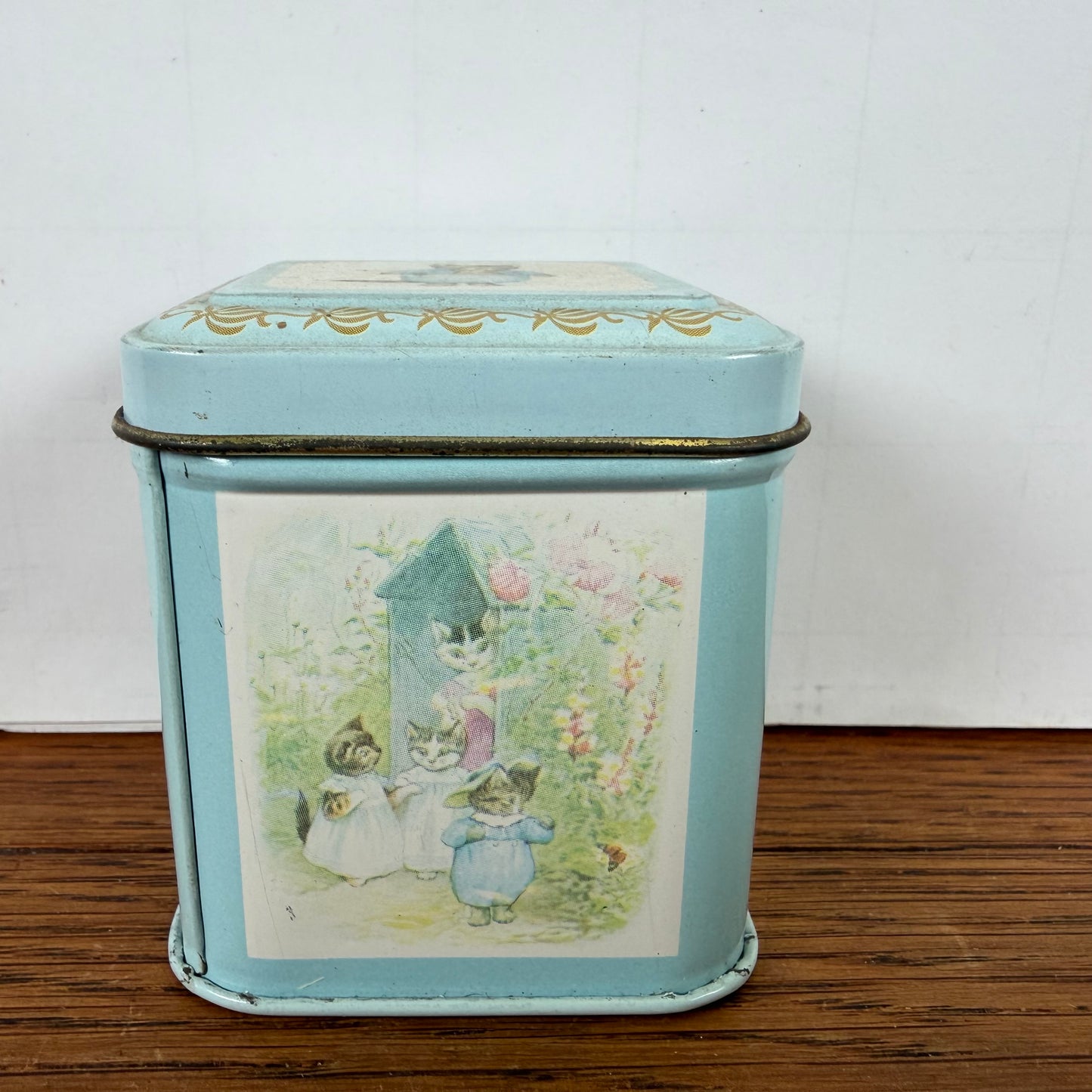 Vintage blikje tom kitten