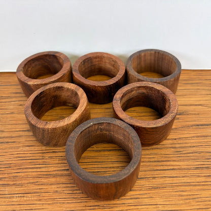 Vintage houten servetringen