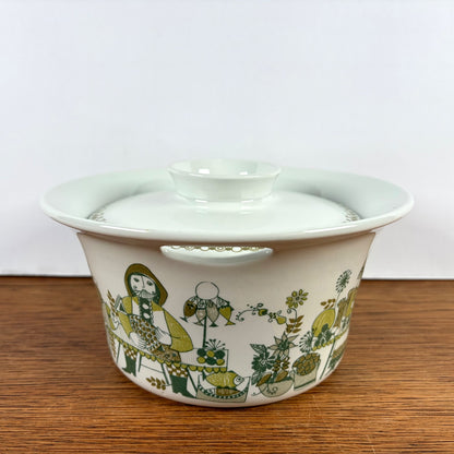Vintage Figgjo Flint dekschaal Market groen