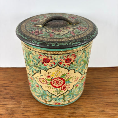 Vintage bloemen blik met relief