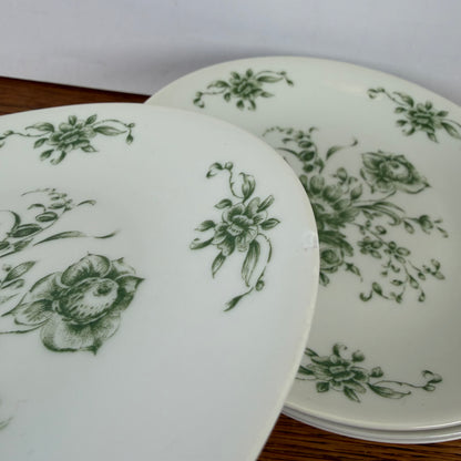Vintage gebaksbordje groene bloem
