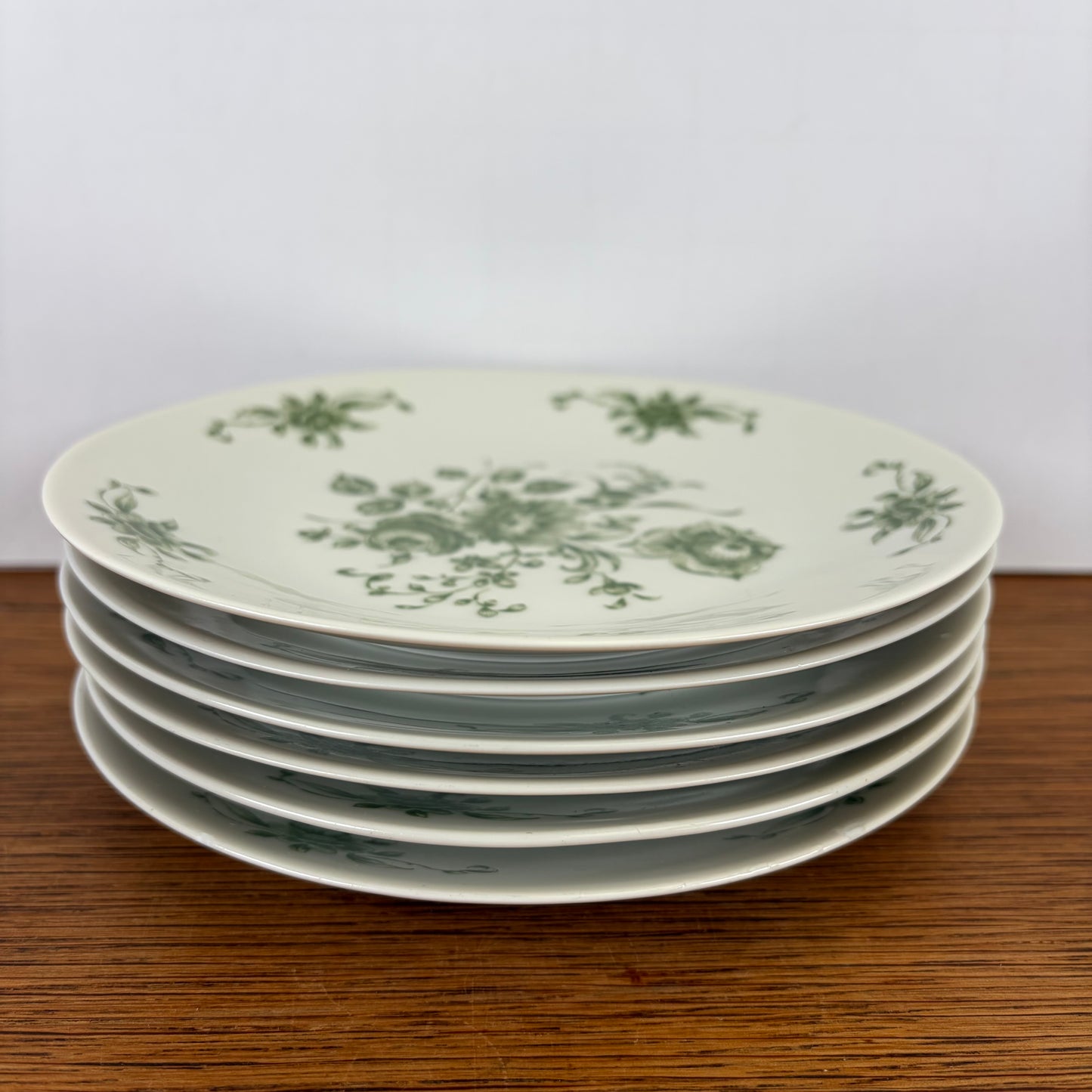 Vintage gebaksbordje groene bloem