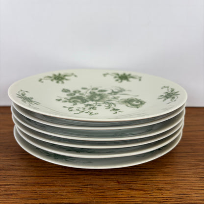 Vintage gebaksbordje groene bloem