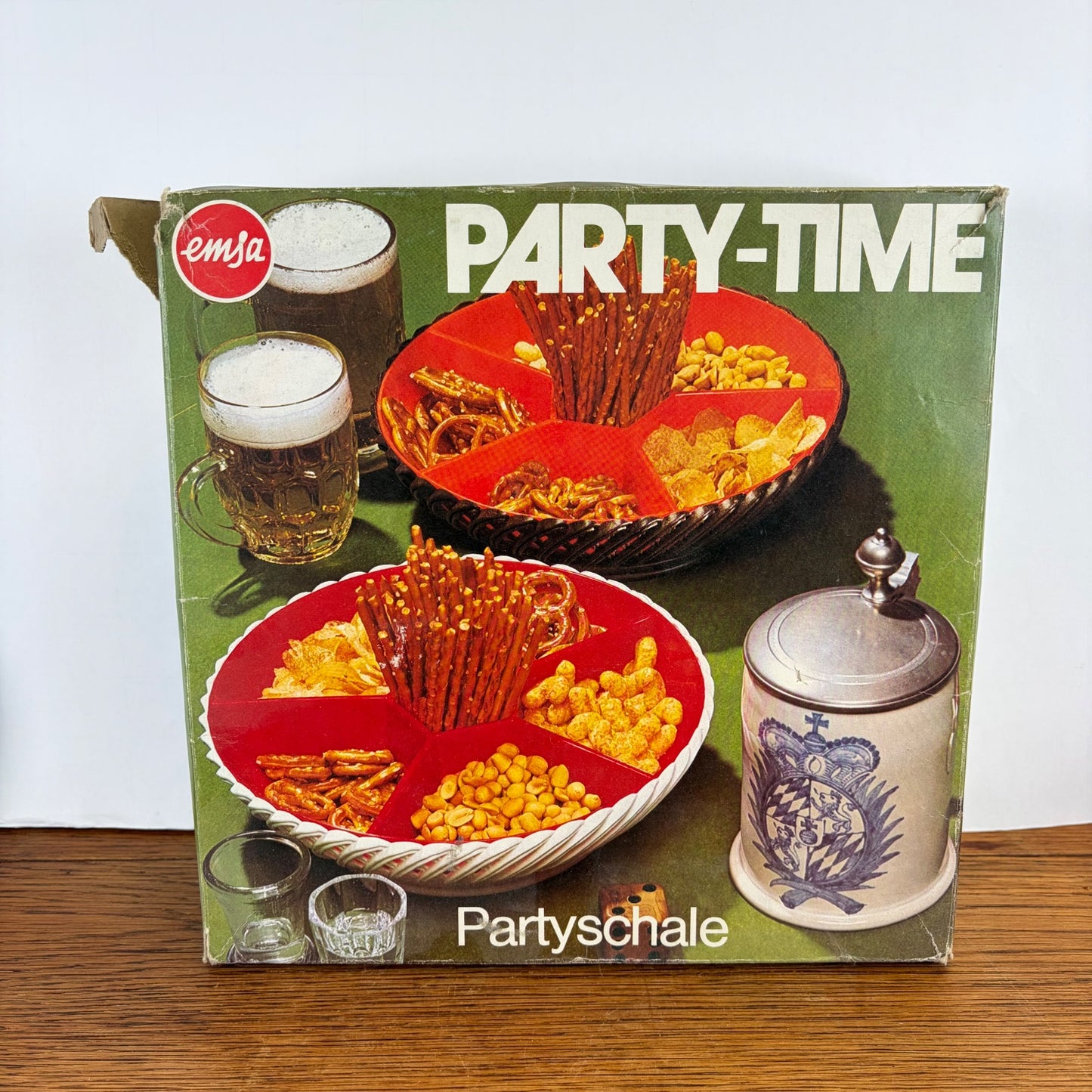 Vintage Emsa snackschaal rood met originele doos