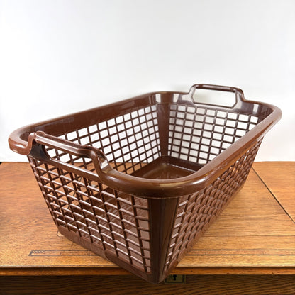Vintage bruine plastic wasmand Sulo