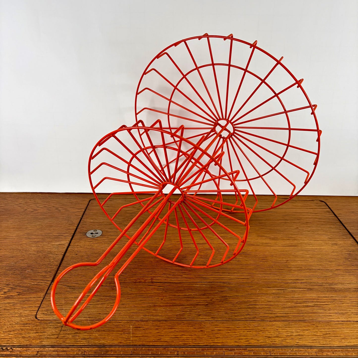 Vintage oranje etagere fruitschaal