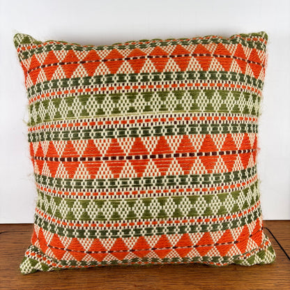 Vintage kussen oranje groen