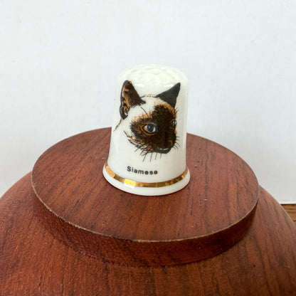 Vintage vingerhoedje Siamese kat