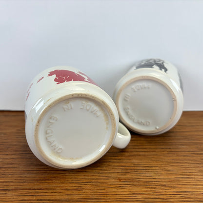 Vintage katten mokken rood zwart