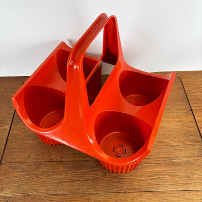 Vintage oranje flessenrek Curver