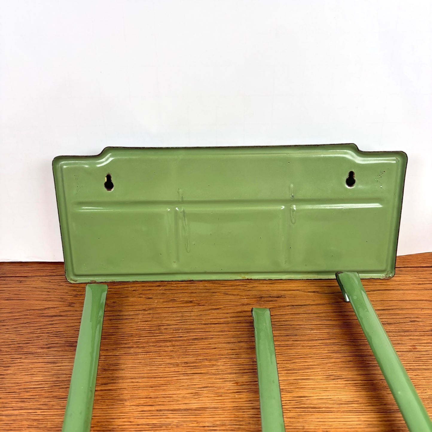 Vintage emaille lepelrek groen
