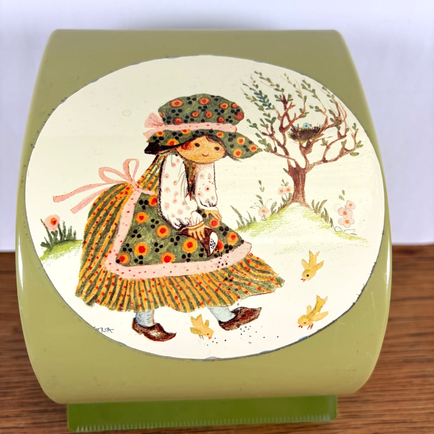 Vintage wc-rolhouder groen Sarah Kay stijl