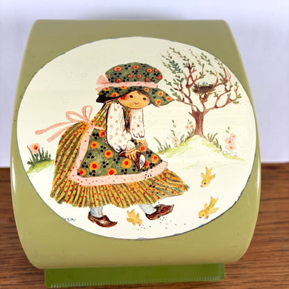 Vintage wc-rolhouder groen Sarah Kay stijl
