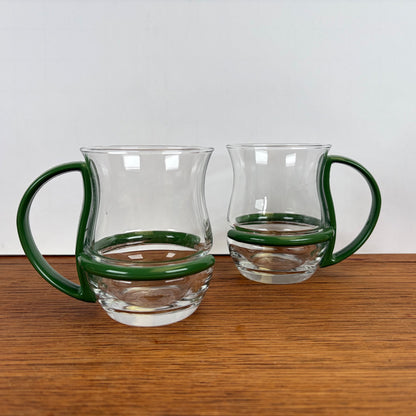 Vintage theeglazen groene houder