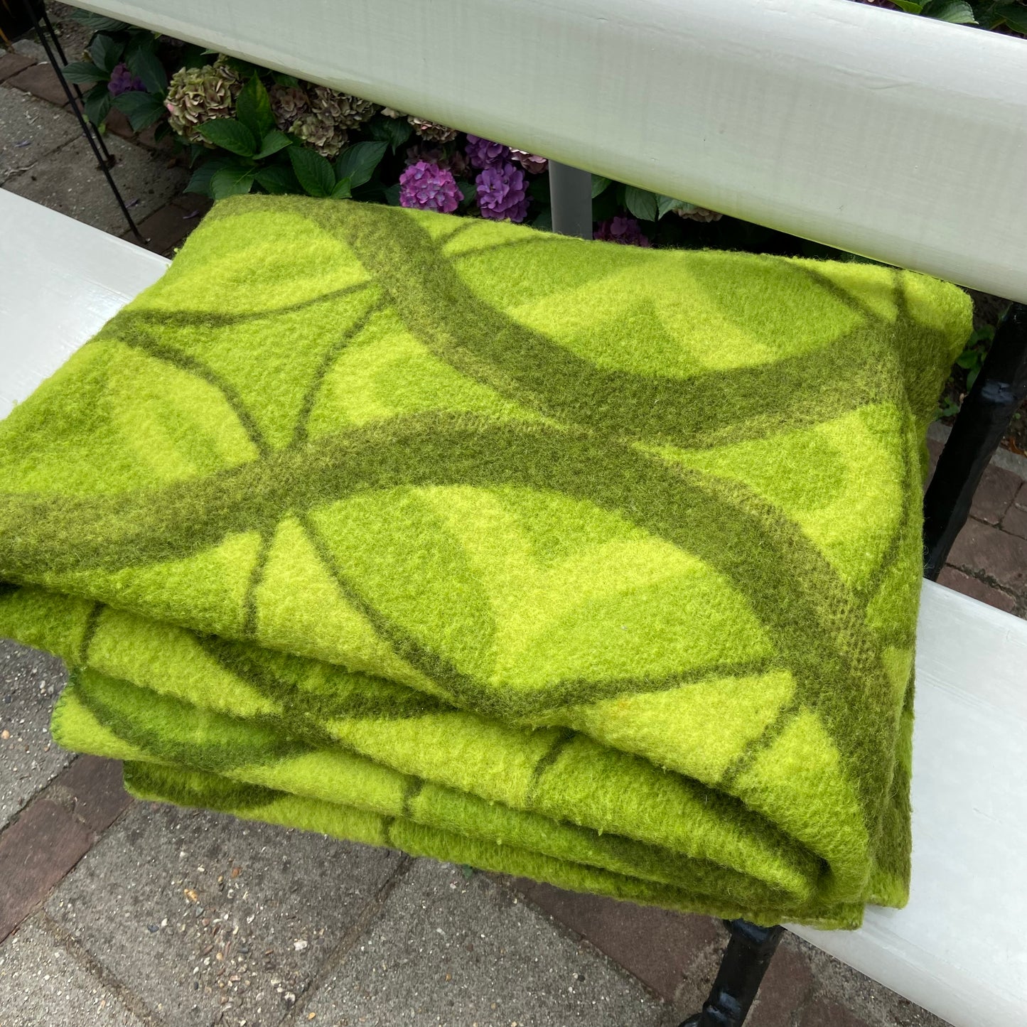 Vintage groene wollen deken