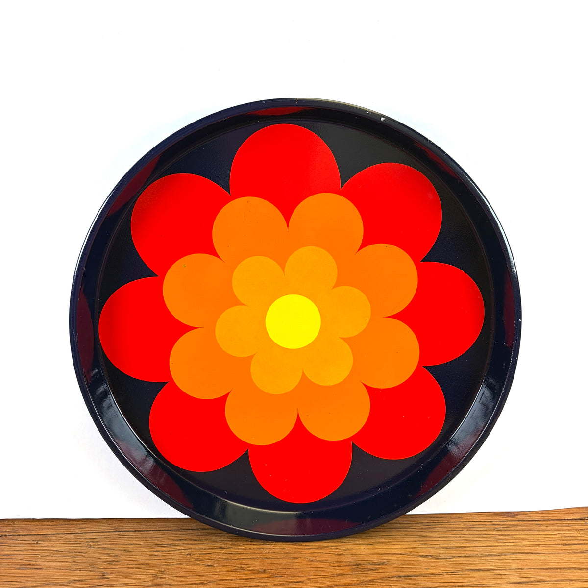 Vintage jaren 70 dienblad bloem