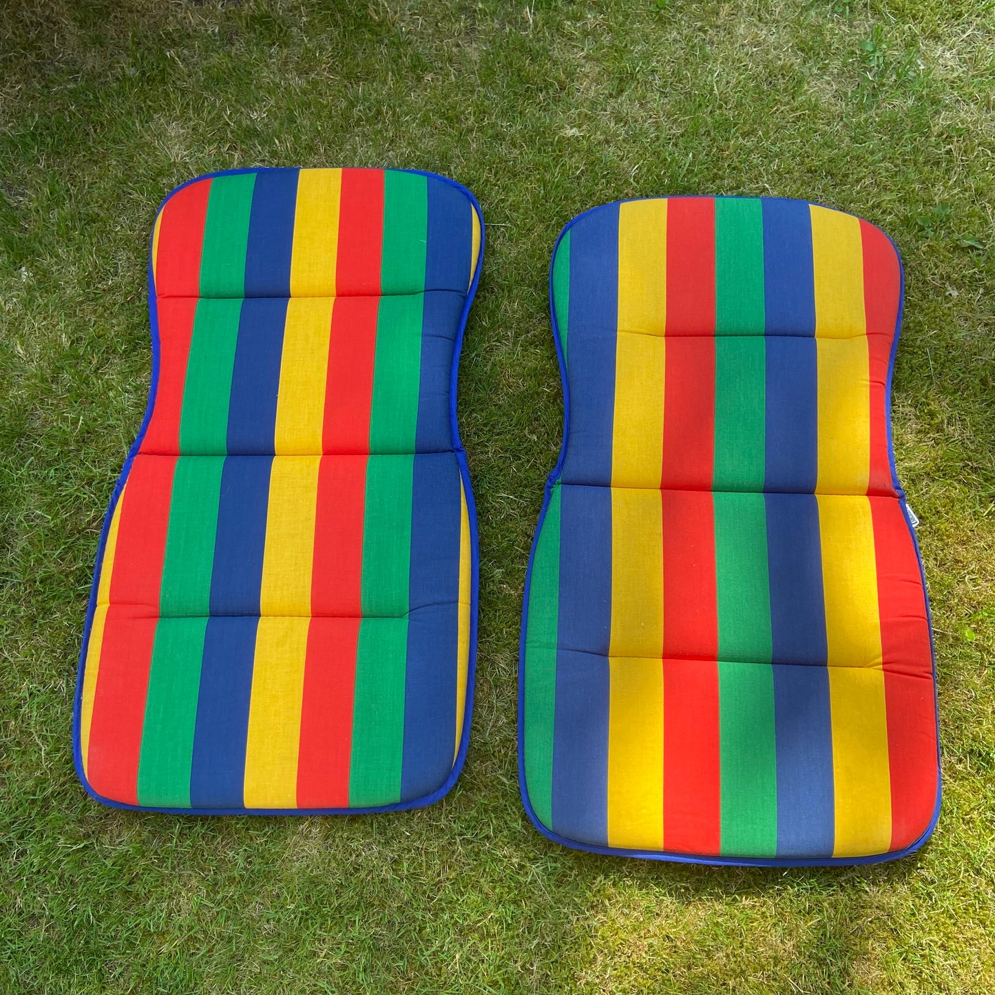 Vintage tuinstoel kussens streep