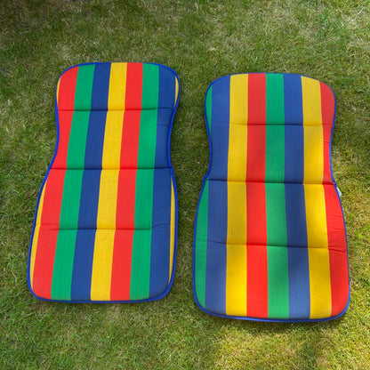 Vintage tuinstoel kussens streep