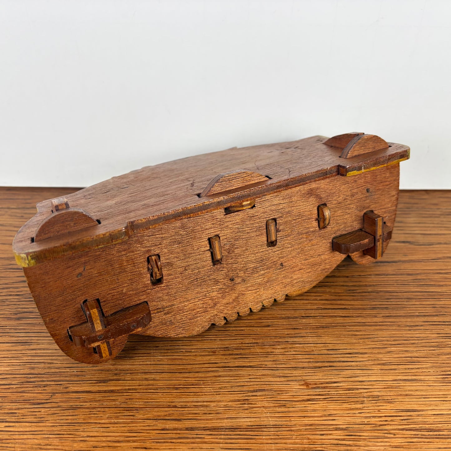 Vintage houten postzegel doosje