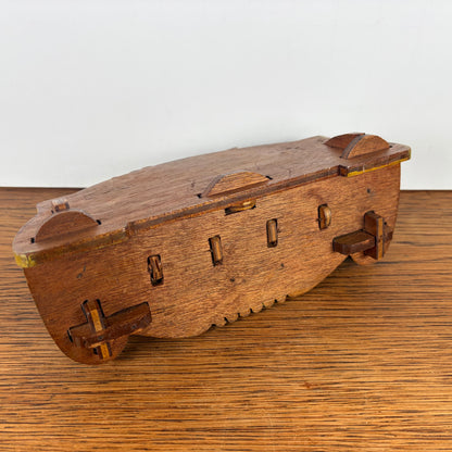 Vintage houten postzegel doosje