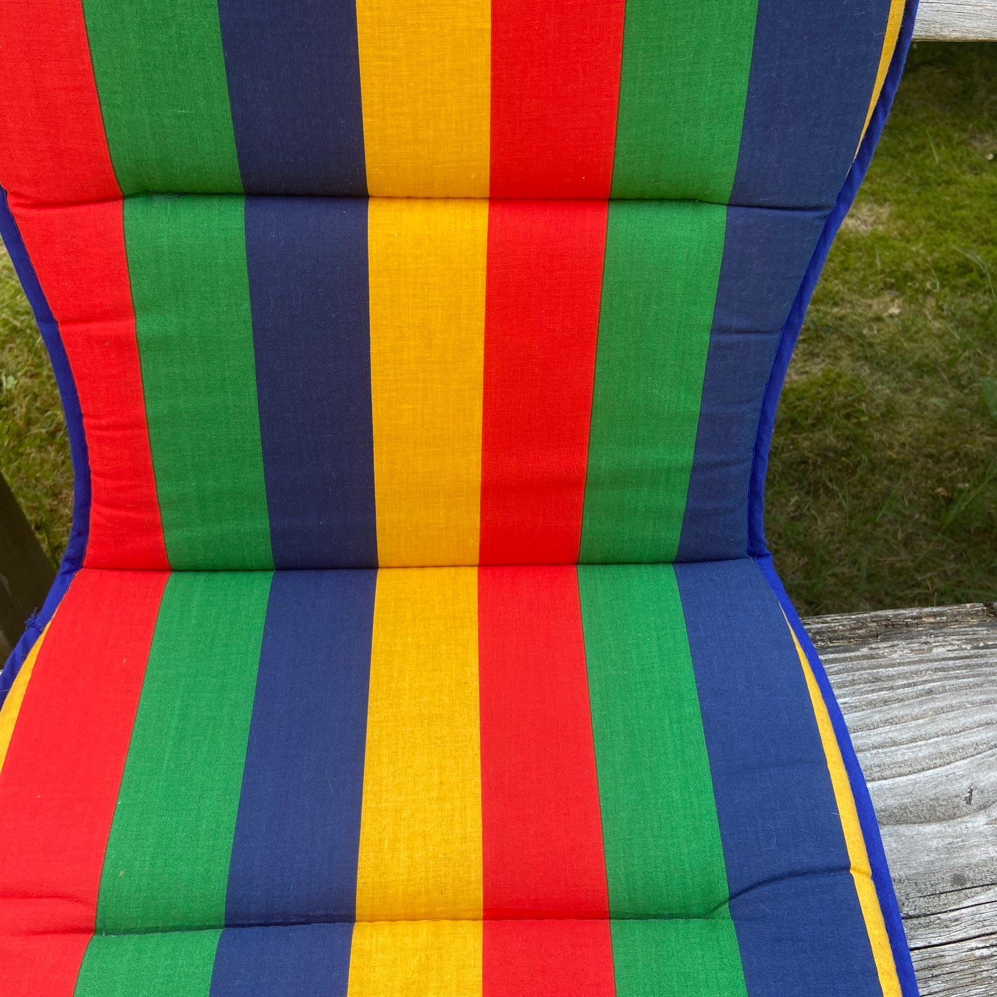 Vintage tuinstoel kussens streep