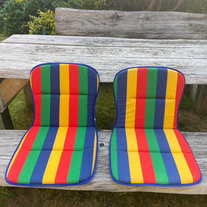 Vintage tuinstoel kussens streep