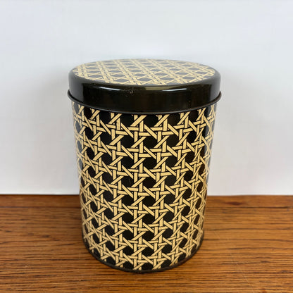 Vintage blik vlechtwerk motief bruin creme