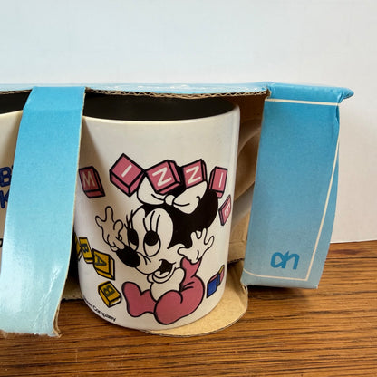 Vintage mokken Baby Mickey & Baby Minnie Albert Heijn 1987