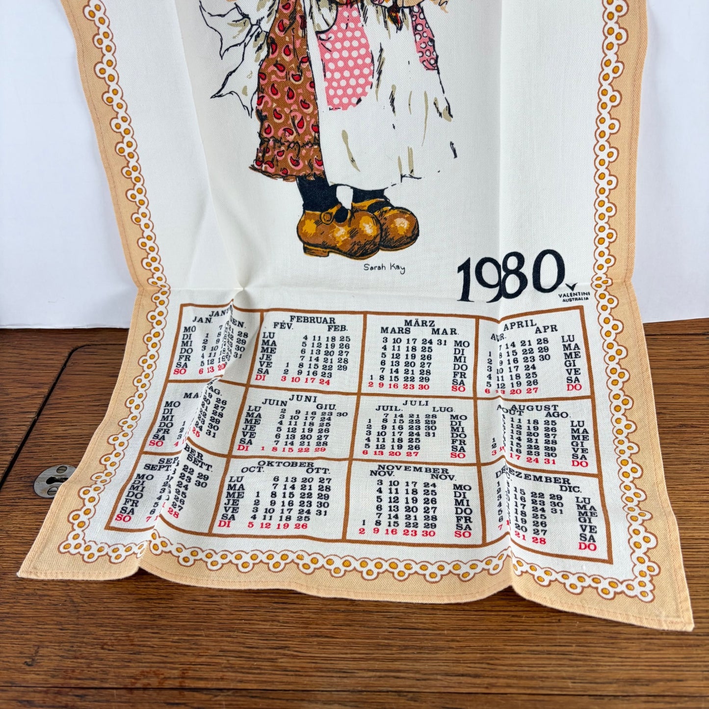 Vintage Sarah Kay stoffen kalender 1980