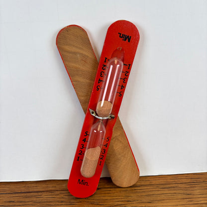 Vintage houten zandloper oranje