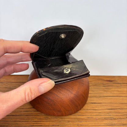 Vintage leren portemonnee uil