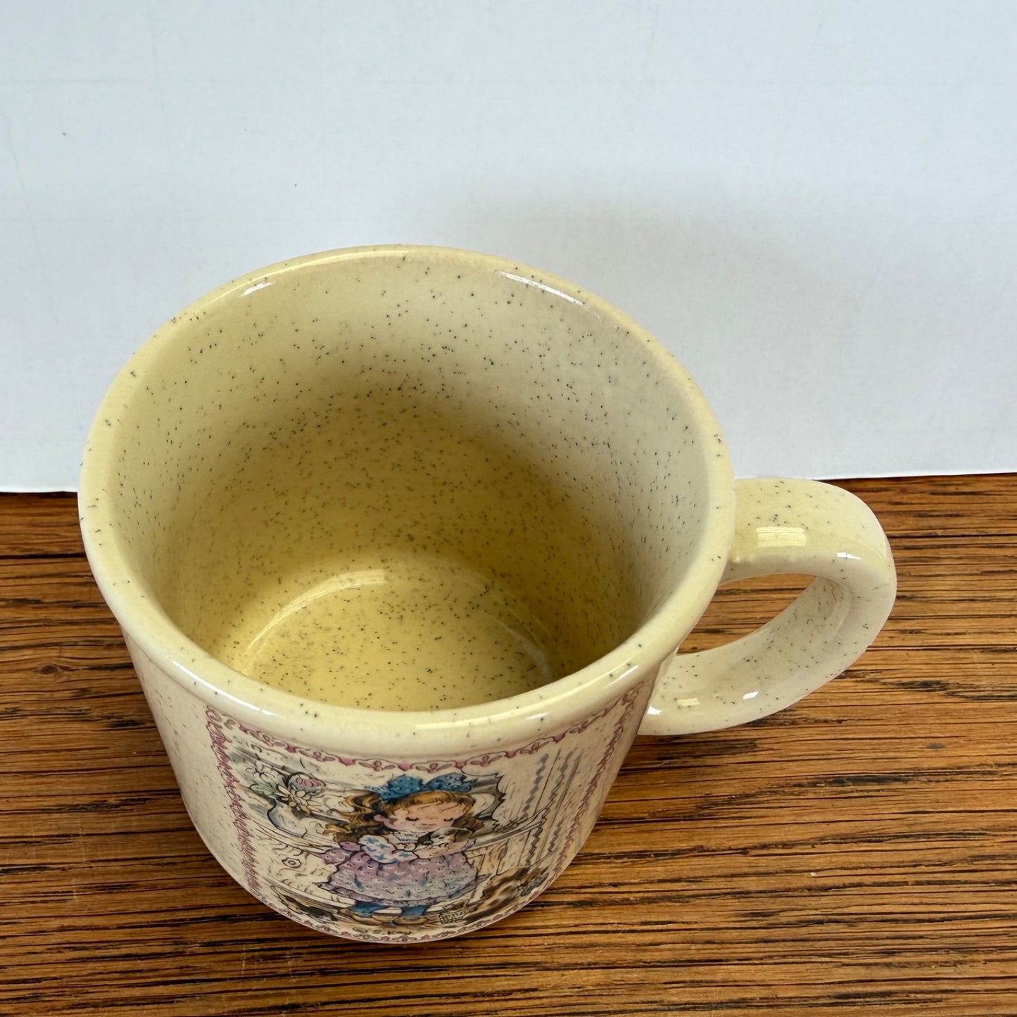 Vintage Sarah Kay mok meisje met puppies