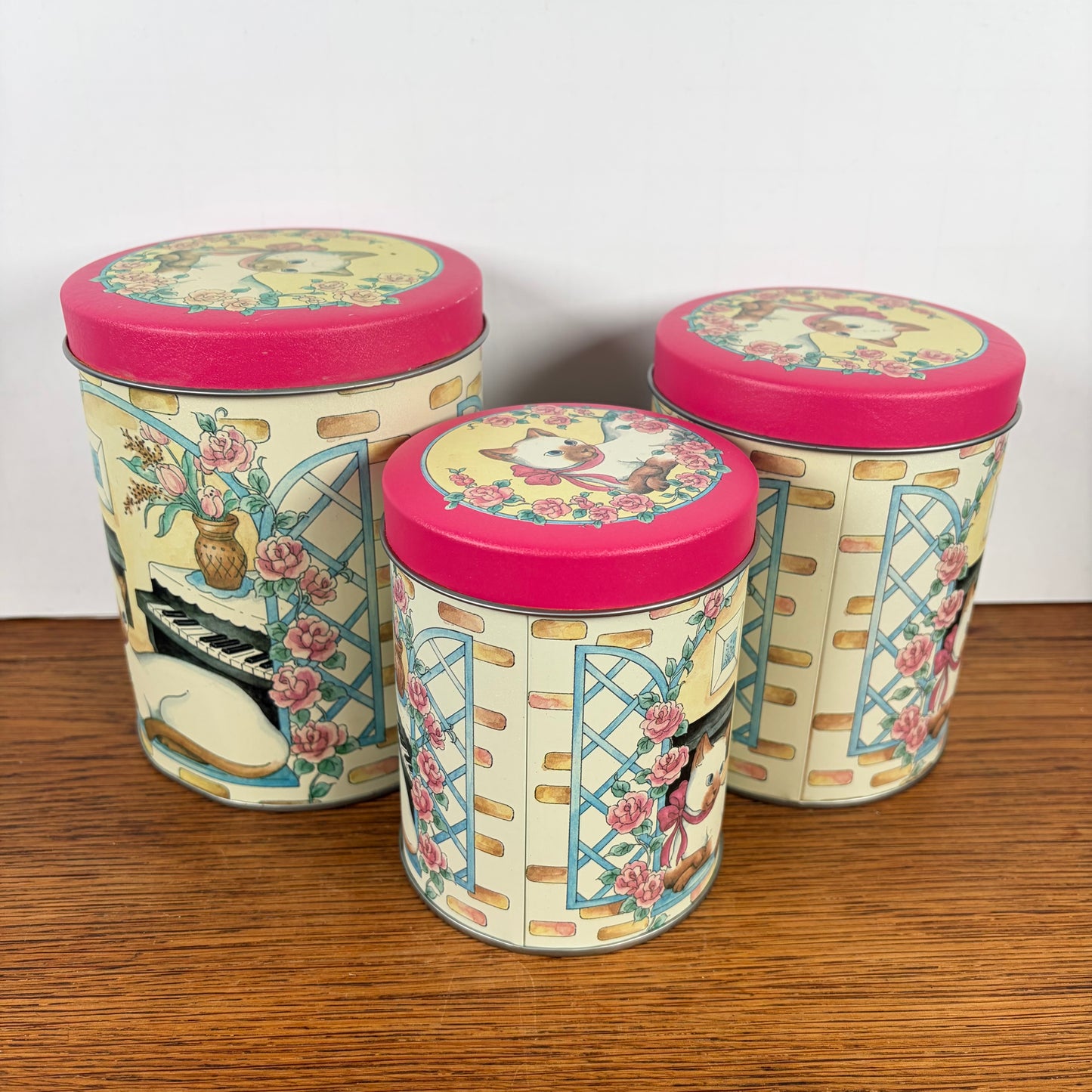 Voorraad bussen katten piano