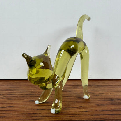 Vintage glazen gele kat