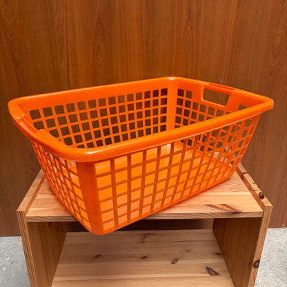 Vintage oranje plastic wasmand Curver