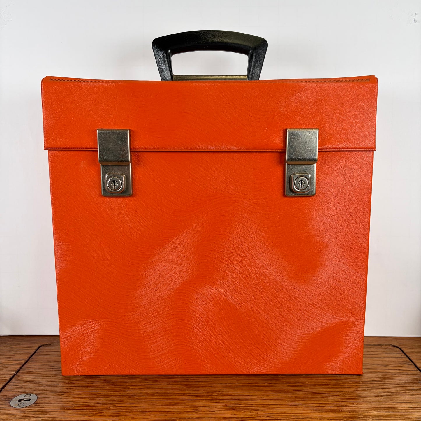 Vintage oranje lp koffer