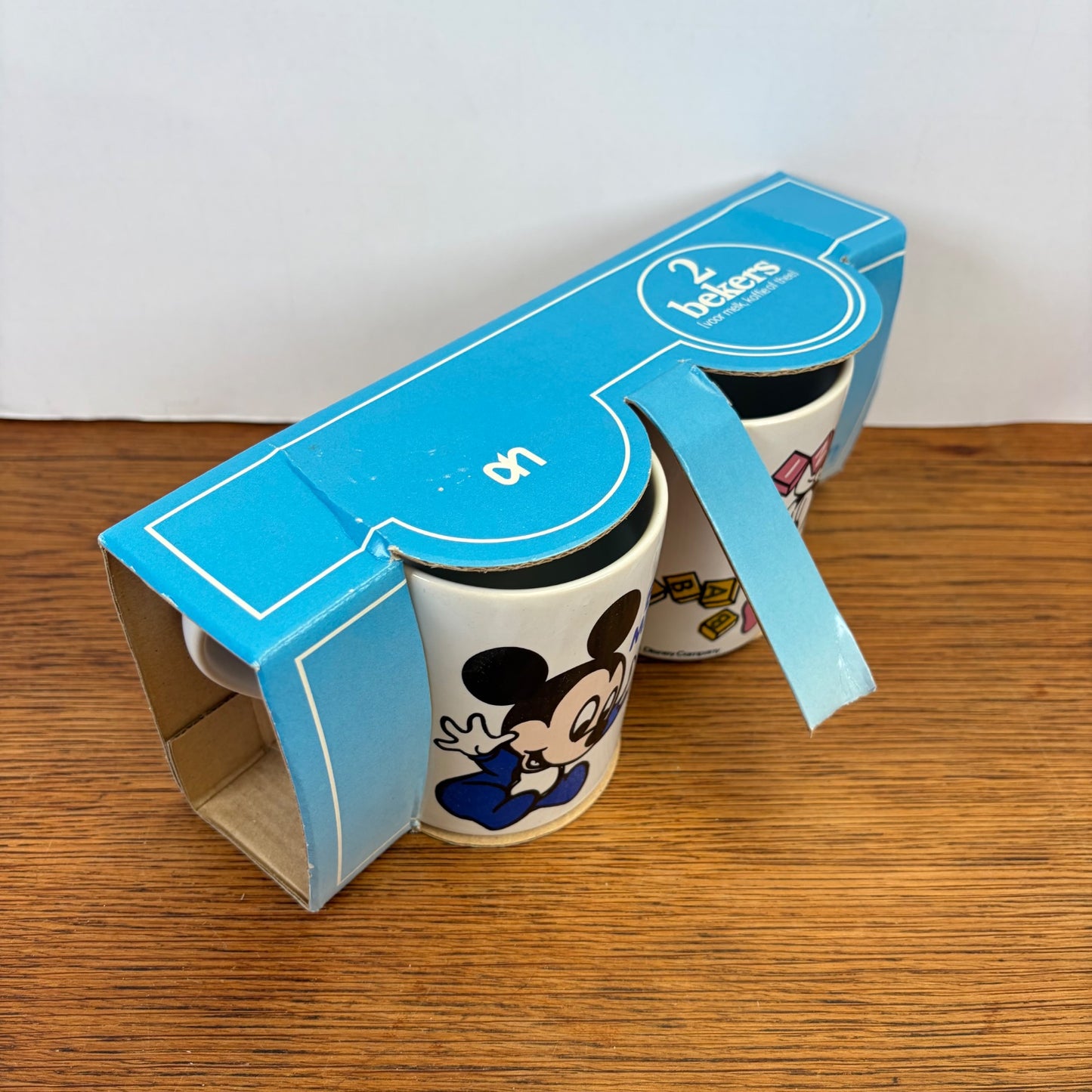 Vintage mokken Baby Mickey & Baby Minnie Albert Heijn 1987