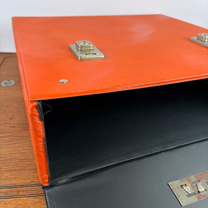 Vintage oranje lp koffer
