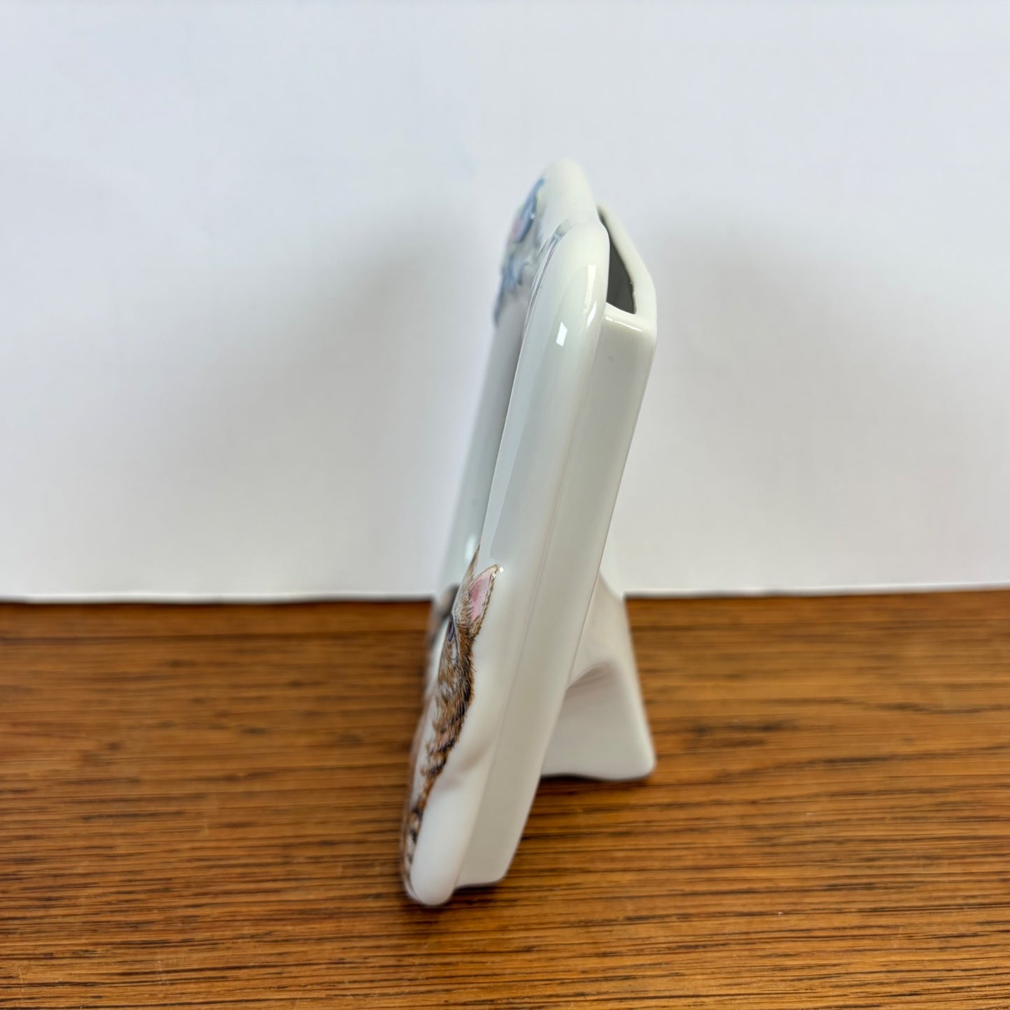 Vintage keramieken fotolijstje kat