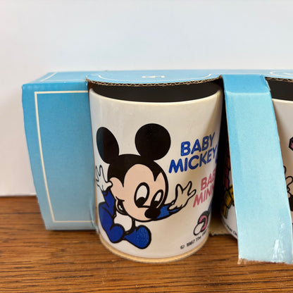 Vintage mokken Baby Mickey & Baby Minnie Albert Heijn 1987