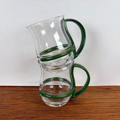 Vintage theeglazen groene houder